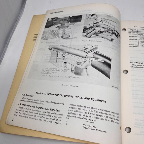Vtg Army TM 9-1005- 249-20 & FM 23-8 Special Tool Service Handbook 9-170 M16-M14 - Picture 16 of 16